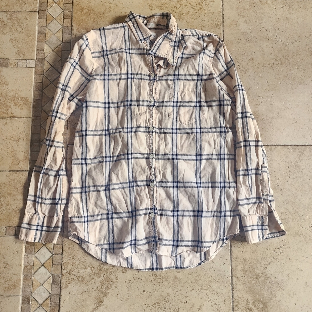 J. Crew Boy Fit Plaid Button Up Shirt